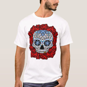 Zuckerschädel und -ROSEN T-Shirt