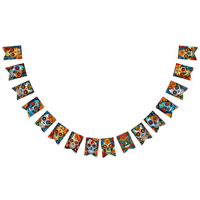 Zuckerschädel Wimpelkette (Alle)