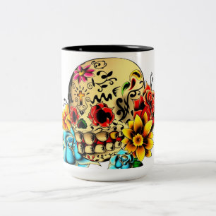 Zuckerschädel Zweifarbige Tasse