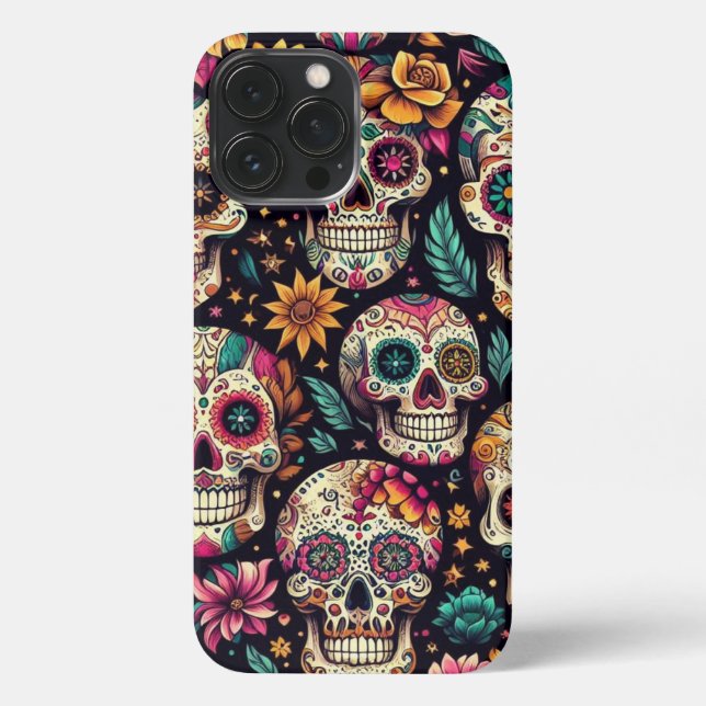Zuckerschädelblüten iPhone 13 Pro Max Hülle (Rückseite)