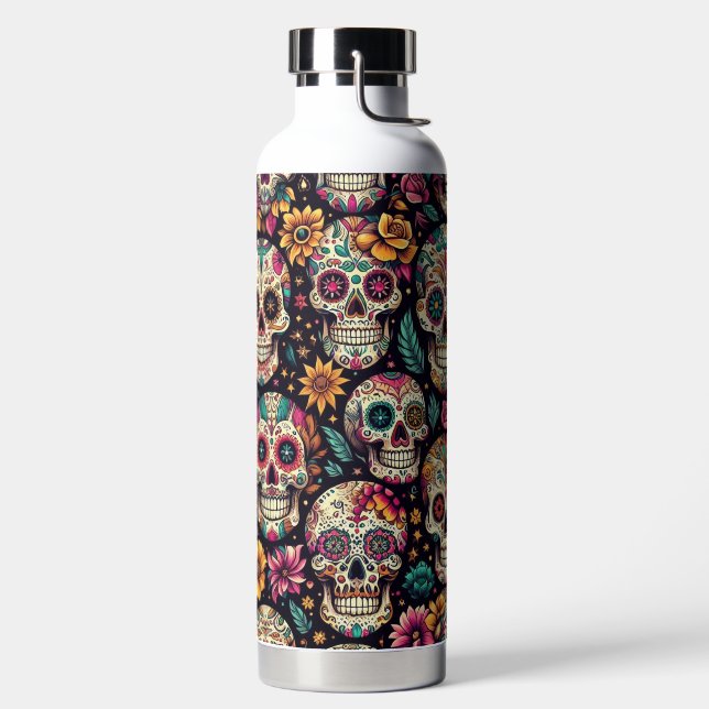 Zuckerschädelblüten Trinkflasche (links)