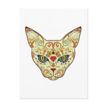 Zuckerschädelkatze - Tattoo-Design