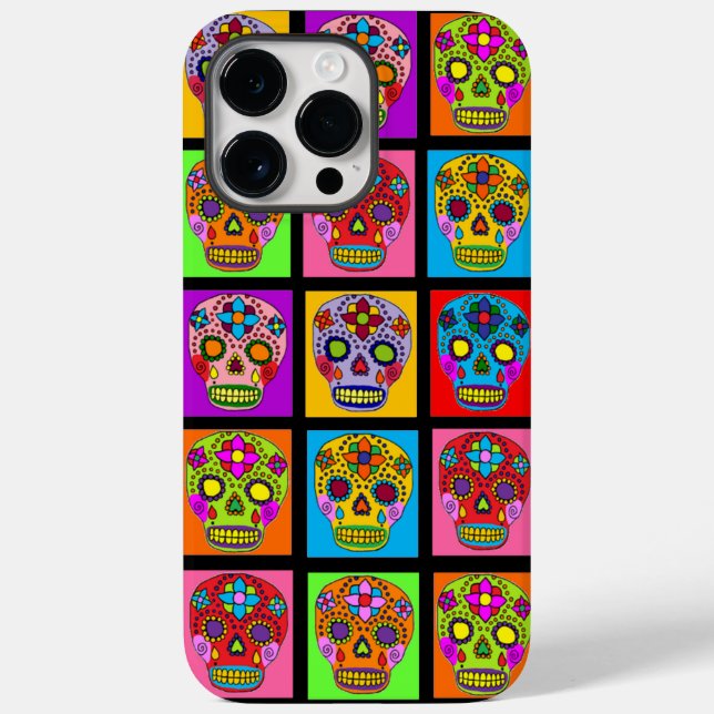 Zuckerschädelquadrate Case-Mate iPhone 14 Pro Max Hülle (Rückseite)