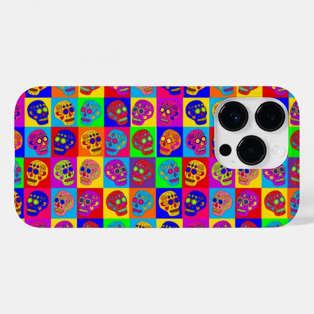 Zuckerschädelquadrate Case-Mate iPhone Hülle (Rückseite (Horizontal))