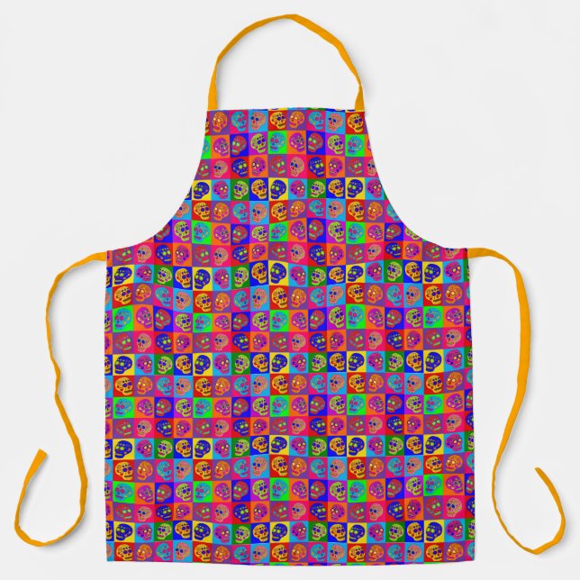 Zuckerschädelquadrate Schürze (Vorderseite)