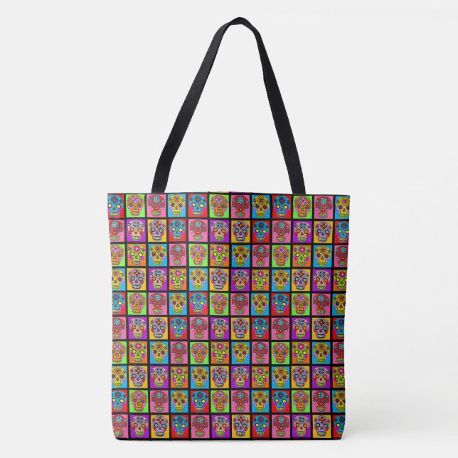 Zuckerschädelquadrate Tasche (Vorderseite)