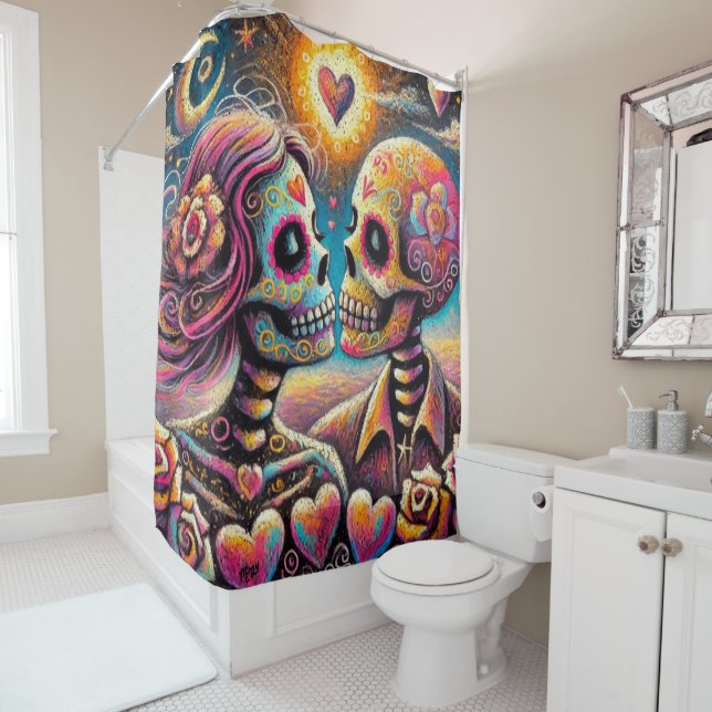 Zuckerschnecken in Liebe Impressionistische Khalkp Duschvorhang (Beispiel)