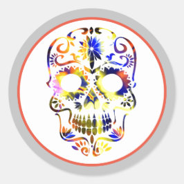 ZUCKERSKULL-STICKER RUNDER AUFKLEBER