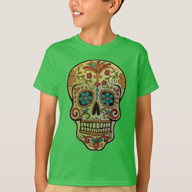 Zuckerskulptur, Tag der Toten T-Shirt (Vorderseite)