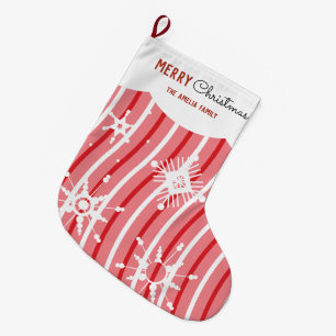Zuckerspiralen-Schneeflocken-Weihnachtsstrumpf Großer Weihnachtsstrumpf