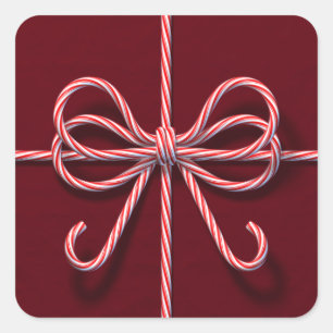 Zuckerstange-Bogen-Aufkleber Quadratischer Aufkleber