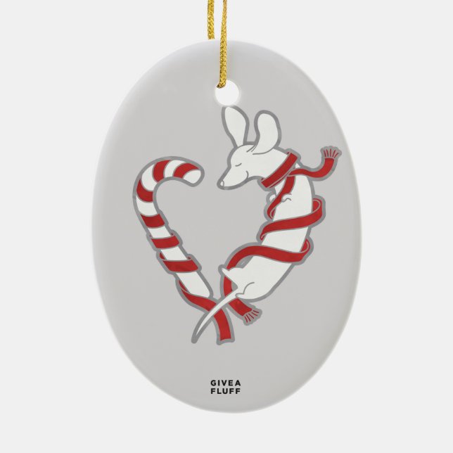 Zuckerstange-Dackel Keramik Ornament (Hinten)