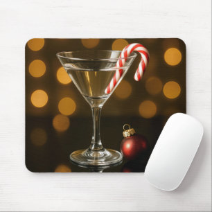 Zuckerstange in einem Weihnachts-Martini Mousepad
