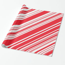 Zuckerstange-rote und weiße diagonale multi geschenkpapier
