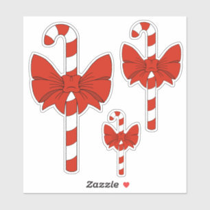 Zuckerstange und Schleife Aufkleber