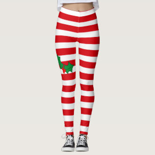 Zuckerstange und Stechpalmen-festliche Leggings