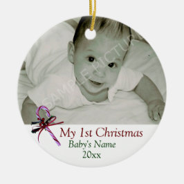Zuckerstange-Verzierung des Babys erste Weihnachts Keramik Ornament