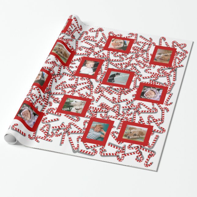 Zuckerstange-Weihnachtskundenspezifisches Geschenkpapier (Ungerollt)