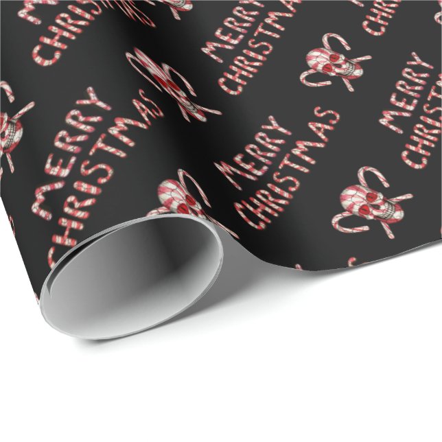 Zuckerstange-Zuckerschädel-Packpapier Geschenkpapier (Rolleneckpunkt)