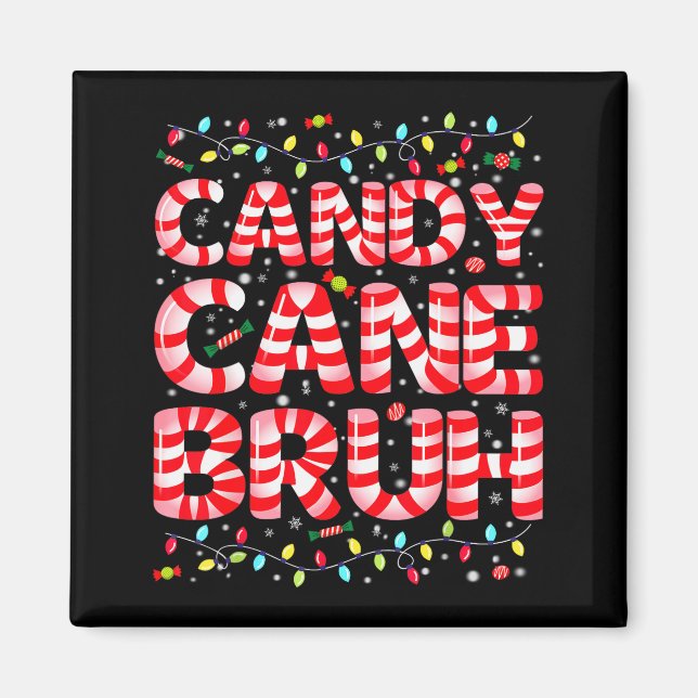 Zuckerstangen-Bruh-Weihnachtsbaum-Licht-PJs Weihna Magnet (Vorne)