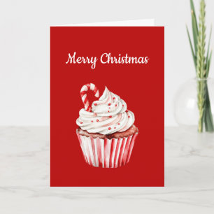 Zuckerstangen-Cupcake-Weihnachten Karte
