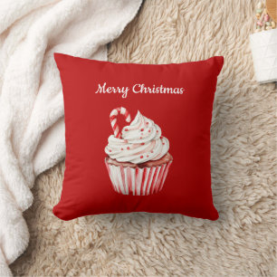 Zuckerstangen-Cupcake-Weihnachten Kissen