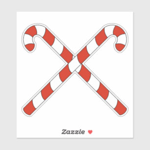 Zuckerstangen gekreuzt aufkleber