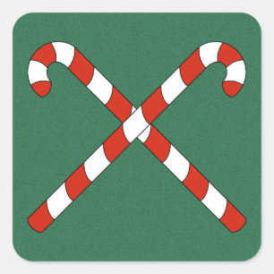 Zuckerstangen gekreuzt quadratischer aufkleber