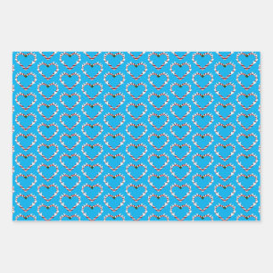 Zuckerstangen Herz Rentiere Geschenkpapier Set