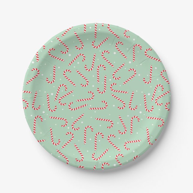 Zuckerstangen Pappteller (Vorderseite)