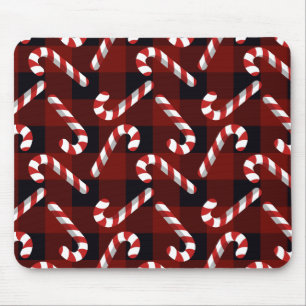 Zuckerstangen Rot Kariert Mousepad