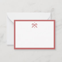 Zuckerstangen-Rot-Kundeninitial-Notizkarte