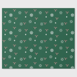 Zuckerstangen und Schneeflocken Geschenkpapier