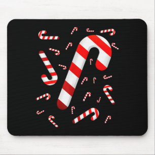 Zuckerstangen-Weihnachts-Candy rot und weiß Mousepad