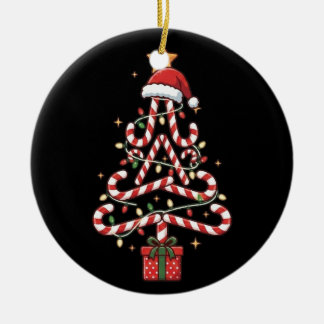 Zuckerstangen-Weihnachtsbaum-Lichter Männer Frauen Keramik Ornament