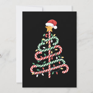 Zuckerstangen-Weihnachtsbaum-Lichter-Santa-Hut-Xma Einladung