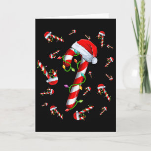 Zuckerstangen-Weihnachtsmann Fröhlich und hellrot  Karte