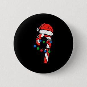 Zuckerstangen-Weihnachtsmannhut Weihnachtsbeleucht Button