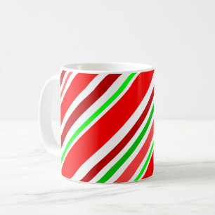 Zuckerstangen-Wirbel Rot Grün Weiße Streifen Festl Kaffeetasse