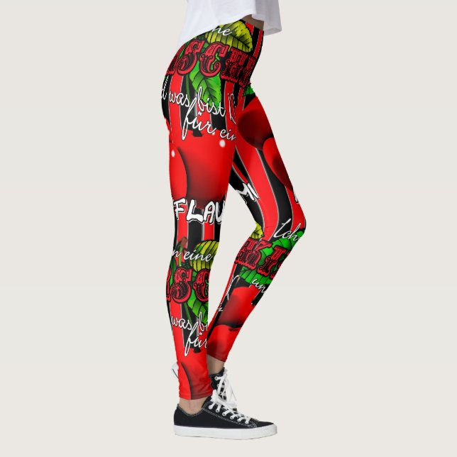 Zuckersüße rote Kirschen mit witzigen Spruch Leggings (Rechts)