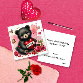 Zuckersüßer Be Mine Bärchen Klassenraum Valentinst Mitteilungskarte