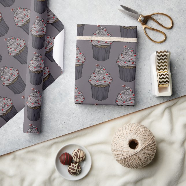 Zuckervorschlag Cupcake Geschenkpapier (Kunsthandwerk)
