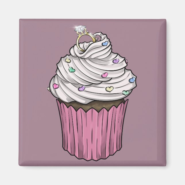 Zuckervorschlag Cupcake Magnet (Vorne)