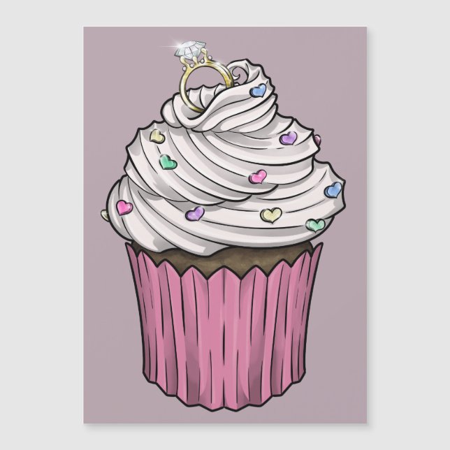 Zuckervorschlag Cupcake Magneteinladung (Vorderseite)