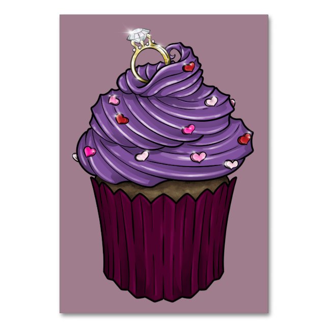 Zuckervorschlag Cupcake Tischnummer (Vorderseite)