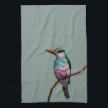 Zuckerwatte-Farbvogel-Malerei Geschirrtuch<br><div class="desc">Dieses ist eine Aquarellmalerei eines Vogels in den Zuckerwattefarben. Es wird auf einer Niederlassung gehockt.</div>