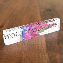 Zuckerwatte-Fraktal-Namensschild Namensplakette