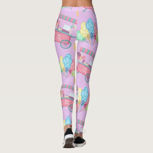 Zuckerwatte ganz über Druck Leggings (Rückseite)