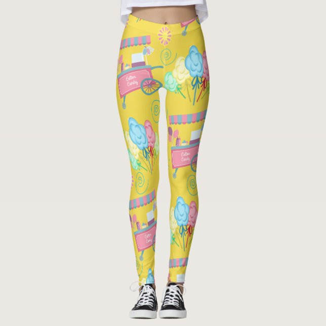 Zuckerwatte ganz über Druck Leggings (Vorderseite)