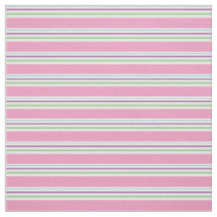 Zuckerwatte-Rosa, Grün, Aqua, lila Streifen Stoff
